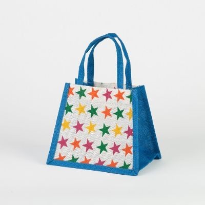 # RBK 09 GREEN - TOSSA Jute Gift Bag  Stars print (100 gm. Per Unit)
