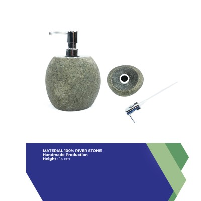 Bali Natural River Stone Liquid Soap & Lotion Dispenser