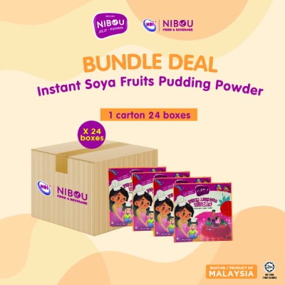 Nibou (NBI) DADIH Instant Soya Fruits Strawberry Pudding Powder (90gm X 24)