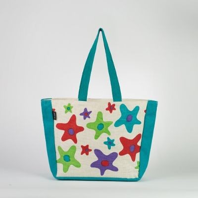 # AB 22 - TOSSA Fashion Jute Bag- Star print (25 Units Per Carton)