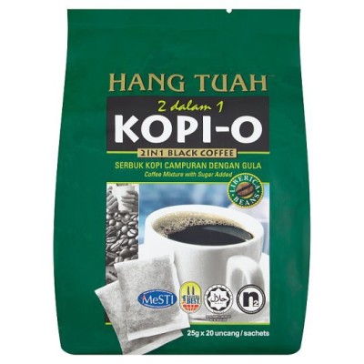 HANG TUAH 2 IN 1 KOPI O WITH LIBERICA BEANS WITH SUGAR 20 x 25g