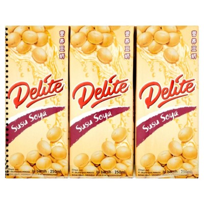 Delite Soya Milk 6x250ml Less Sweet
