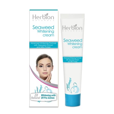 Herbion Naturals Seaweed Whitening Cream with Advanced Formula, Seaweed Extract, and Milk Protein (25g)