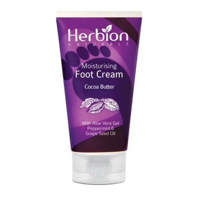 Herbion Naturals Moisturising Foot Cream with Cocoa Butter, Aloe Vera, Peppermint and Grape Seed Oil (100ml)