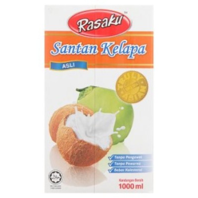 RASAKU Regular Coconut Milk 1000ml (12 Units Per Carton) [KLANG VALLEY ONLY]