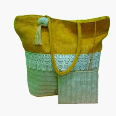 # AA 38 - TOSSA Fashion Jute Bag yellow (450 gm. Per Unit)