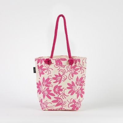 # AB 16 - TOSSA Fashion Jute Bag- floral print pink (25 Units Per Carton)
