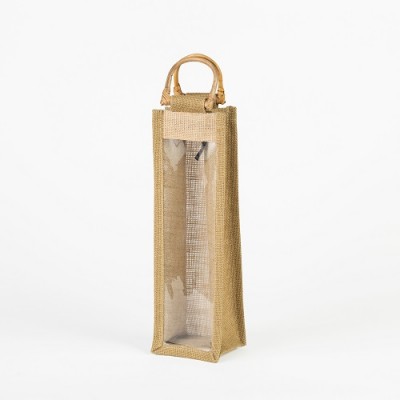 # WB 3 - TOSSA Jute Wine Bottle Bag  natural (80 gm. Per Unit)