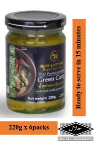 BLUE ELEPHANT GREEN CURRY PASTE 220G X 6