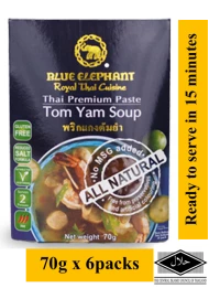 BLUE ELEPHANT TOM YAM SOUP PASTE 70G X 6