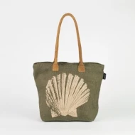 # AB 38 Unlaminated - TOSSA Fashion Jute Bag - Shell print green (25 Units Per Carton)