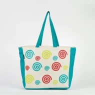 # AB 21- TOSSA Fashion Jute Bag Model - Swirl print (400 gm. Per Unit)