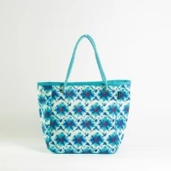 # AB 14 - TOSSA Fashion Jute Bag - light blue black (500 gm. Per Unit)