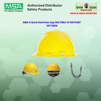 MSA V-Gard Protective Cap FAS-TRAC III RATCHET 10173936, Yellow, Sirim and Dosh Approved