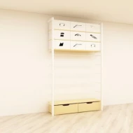 Stylish Retail Display Minirack Wall Unit 2400 H x 900L x 400 D (White)