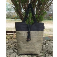 # AA 19 - TOSSA Fashion Jute Bag  black (25 Units Per Carton)