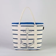# RB 117 - TOSSA Fashion Cotton Bag  Blue Anchor & Stripes  (400 gm. Per Unit)