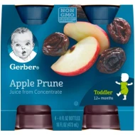 Gerber 100% Apple Prune Juice 473ml Bottle (pack of 4 x 118ml) (6 bottles per carton)
