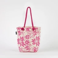 # AB 16 - TOSSA Fashion Jute Bag- floral print pink (320 gm. Per Unit)