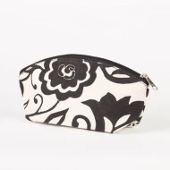 # CB 01 - TOSSA Cotton cosmetic bag - black&off white floral (80 gm. Per Unit)