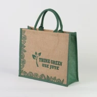 # RB 109 - TOSSA Jute Shopping Bag - floral print green (300 gm. Per Unit)