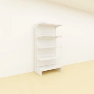 Premium Retail Display Shelves End Unit  2100 H x 900L x 505 D (White)