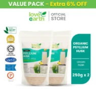 Twin Pack Organic Psyllium Husk 250g